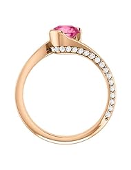 14K Rose Gold 6.00mm Round Cut Pink Tourmaline and Diamond Ring -- LIFETIME WARRANTY