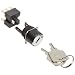 Omron A165K-T2ML-2 Key Type Selector and Switch, Solder Terminal, IP65 Oil Resistant, 16mm Mounting Aperture, 2 Notches, Manual Reset Method, Left Key Release Postion, Round,Double Pole Double Throw Contacts
