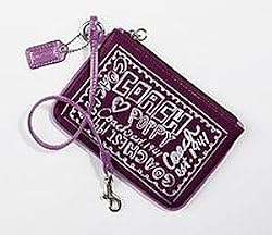 Coach Poppy Patent Wristlet Wallet Case Bag for Ipod 42868 Purple