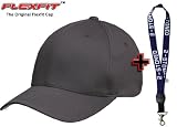 Original Flexfit Cap von Yupoong in Dunkelgrau Größe L/XL + Schlüsselband von 2stoned