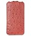 Melkco Tasche Straussleder für iPhone 4 und 4S Fire / RED / Rot Flip Case