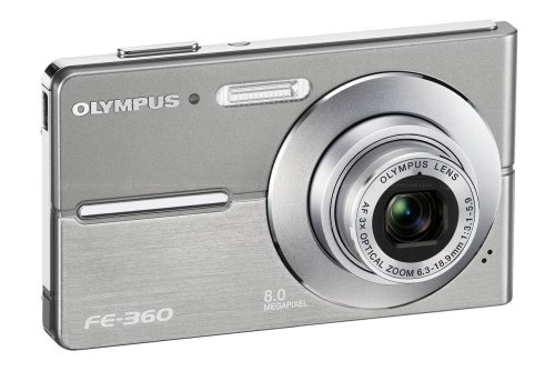 Childrens Toyshop  Electronics : Olympus FE-360 Digital Camera - Silver (8MP, 3x Zoom) 2.5" LCD