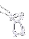 Dog Solid Sterling Silver Toggle Necklace