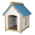 Cozy Cottage Dog House - Blue/ White