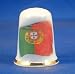 Porcelain China Collectable Thimble -- Flag of Portugal with Free Gift Box