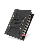 Leonardo Delfuoco Black Leather French Purse ID Wallet