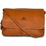 NHL Colorado Avalanche Pangea Tan Leather Laptop Messenger Bag