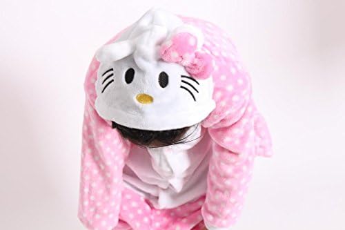 Luxury Flannel Unisex Child Animal Kigurumi Onesie Pajamas Anime Cosplay Costume Dress,Kitty Cat,Medium(41"-45" Height)