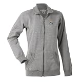 Miami Marlins MLB "Revolution" Women's Full Zip Sweatshirt (Heather Gray) (Medium)