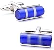 Blue Catseye Tube Cufflinks