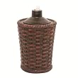 Pack of 6 Red Basket Weave Three-in-One Outdoor Patio Torch 60"
