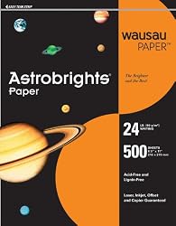 Wausau Astrobrights Heavy Duty Paper, 24 lb, 8.5 x 11 Inch, Cosmic Orange, 500 Sheets (21658)