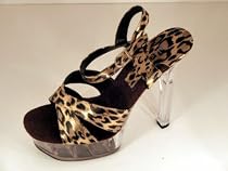 New Womens Leopard High Heel Stripper Shoes Size 6 BR6