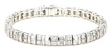 14k White or Yellow Gold Double Row Baguette and Round Diamond Bracelet (5 cttw, H-I Color, SI1-I2 Clarity), 7.25
