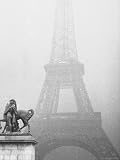 Paris Fog with Eiffel Tower Faintly Seen Photographic Poster Print by Thomas D. Mcavoy, 18x24