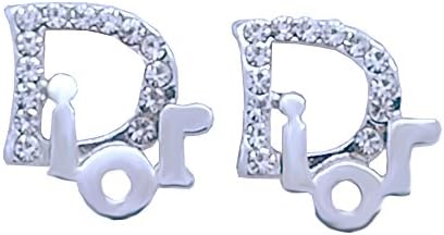 Sterling Silver Plated White Crystal Diamond Hoop Earrings.
