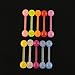 SoooKu 10 Pcs Glow Ball Tongue Bars Rings Body Piercing Belly Button Ring Stud