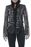 Picture Of Roberto Cavalli – Leather Jacket Coat Brown Fur, 40, Brown