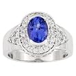 14K White Gold Tanzanite and Diamond Ring