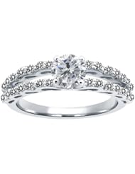 1.38 Ct Round H/I and White Diamond 14K White Gold Ring