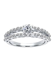 1.38 Ct Round H/I and White Diamond 925 Sterling Silver Ring