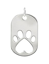 Our Cause for Paws Dog Tag Pendant in Sterling Silver