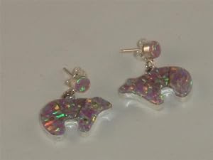 Navajo Indian Jewelry Opal Hoop Earrings - ER-0034