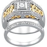 14K Two Tone Gold Diamond Bridal Engagement Ring