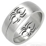 Men's Stainless Steel Ring Spider Cut Out Design 8mm