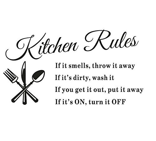 SJINC Removable Kitchen Rules Words Wall Stickers