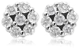 10k White Gold Diamond Cluster Earrings (1/2 cttw, H-I Color, I2-I3 Clarity)