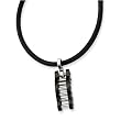 Stainless Steel and Black Color IP-plated Bridge Pendant Necklace