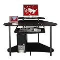 Corner Desk with Monitor Shelf Metal - Black/ Gray