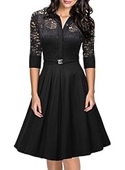 Fit-and-Flare Vintage Lace Cotton/Spandex  Dress