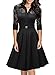 Missmay Women's Vintage 1950s Style 3/4 Sleeve Black Lace Flare A-line Dress (XXL)