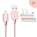 [Apple MFI Certified] Rock 3.3ft/1M Nylon Braided Tangle-Free Aluminum Casing 8-pin Lightning to USB Sync/Charger Cable for iPhone 7/7 Plus/6s/6s Plus/6/6 Plus, iPad 4/Pro/Air/Mini -Retail- Rose Pink