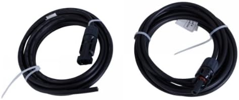 10FT 4mm2 PV Solar Cable w/MC4 Connector One On Each Cable M/F Black