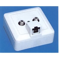 Telestar Multimedia Anschlussdose (2x Sat- / F-Technik, 1x Modular 8 polig) inkl. Reduzierst�ck