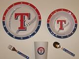 TEXAS RANGERS Team Logo 5 Piece Baby Child Dinner Set ( Sipping cup, Plate, Bowl, Fork,... by Duckhouse