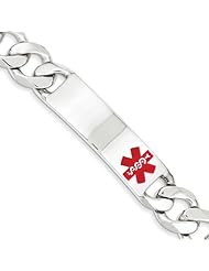 Sterling Silver Polished Medical Curb Link Id Bracelet