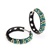 Small Blue and Green Crystal Hoop Earrings Fashion Jewelry