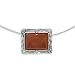 16 Polished Sterling Silver Omega Necklace With Carnelian Pendant