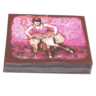 Cocktail Napkins - Pink Flapper Design
