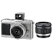 Olympus Pen E-P1 Micro Four Thirds Digital SLR Camera (14-42mm Black & 17mm Silver Pancake Lenses & VF-1 External Optical View Finder Kit) - Silver