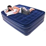 Smart Air Beds Raised Comfort Coil Beam Flocked Top Queen Size Inflatable Mattress (Best) BD-1224