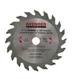 Avenger AV-40020-5 Combination cut saw Blade,4-inch by 20 tooth, 1/2-inch arbor with 3/8 inch adapter bushing, C-2,ATB, 5-Blade pack