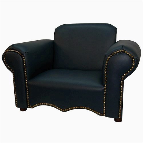 Kitchen: Traditional Child size Chair Black leatherette, by Fantasy Furniture