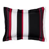 Striped Sham - Black/ Red