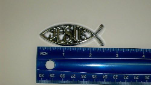 Jesus Ichthus Fish Symbol Religious Christian Chrome Auto Emblem
