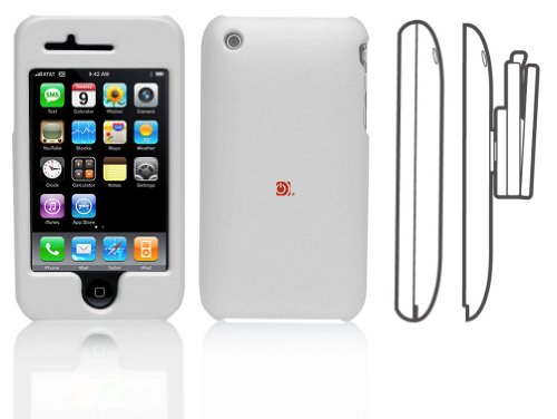 Leather Touch Hard Case for Iphone 3g-silver